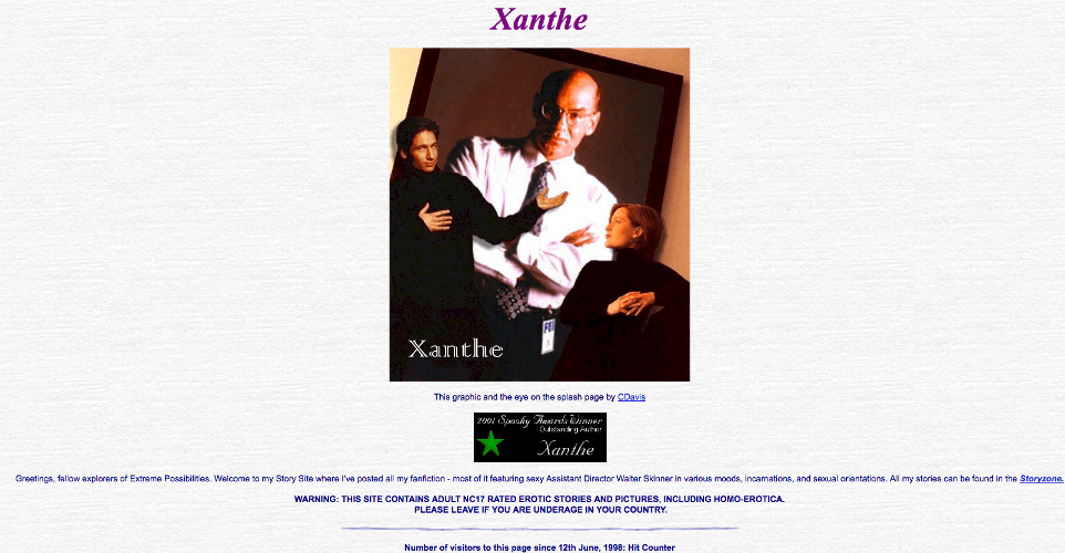 Xanthe.org Site history 2000