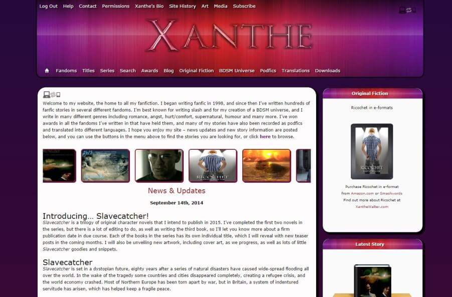 Xanthe.org Site history 2013