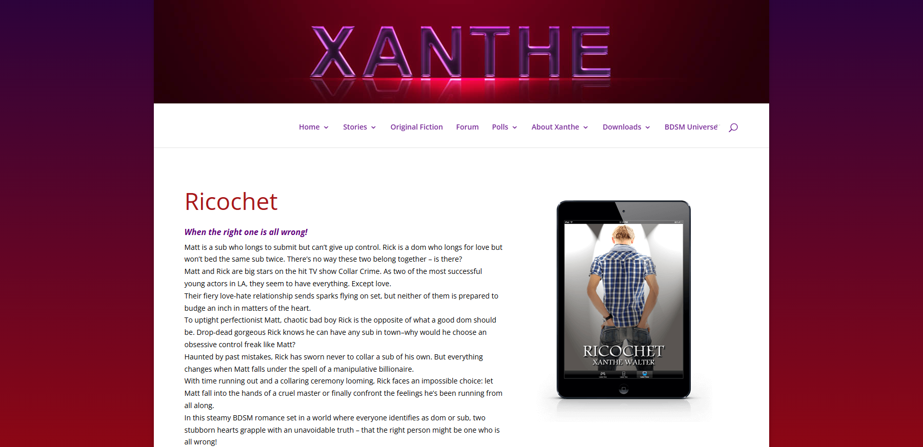 Xanthe.org Site history 2014